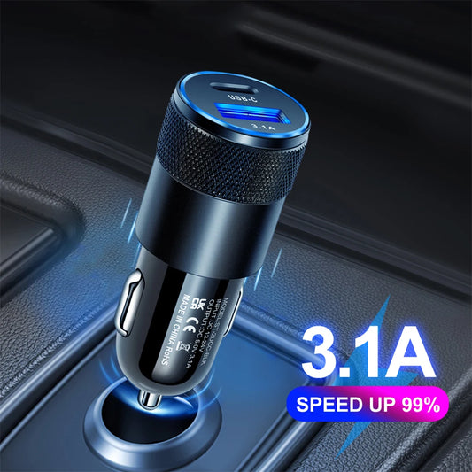 Type C USB 2 Port Car Charger