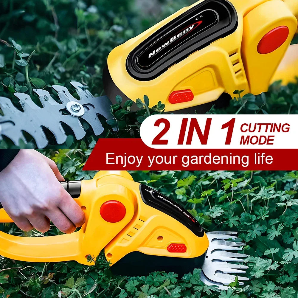 2 IN 1 Cordless Electric Hedge Trimmer